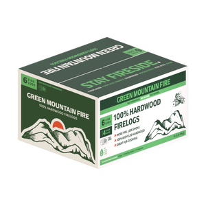 Green Mountain Fire - 100% Hardwood Fire Logs - 6 Log Complete Fire Kit